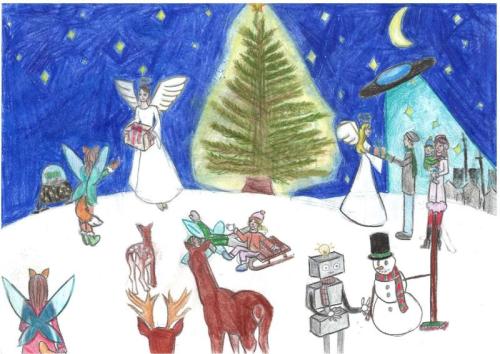 Bőhm Veszna, 12 éves - Emberek, állatok, UFO-k és anygalok együtt ünneplik a karácsonyt
